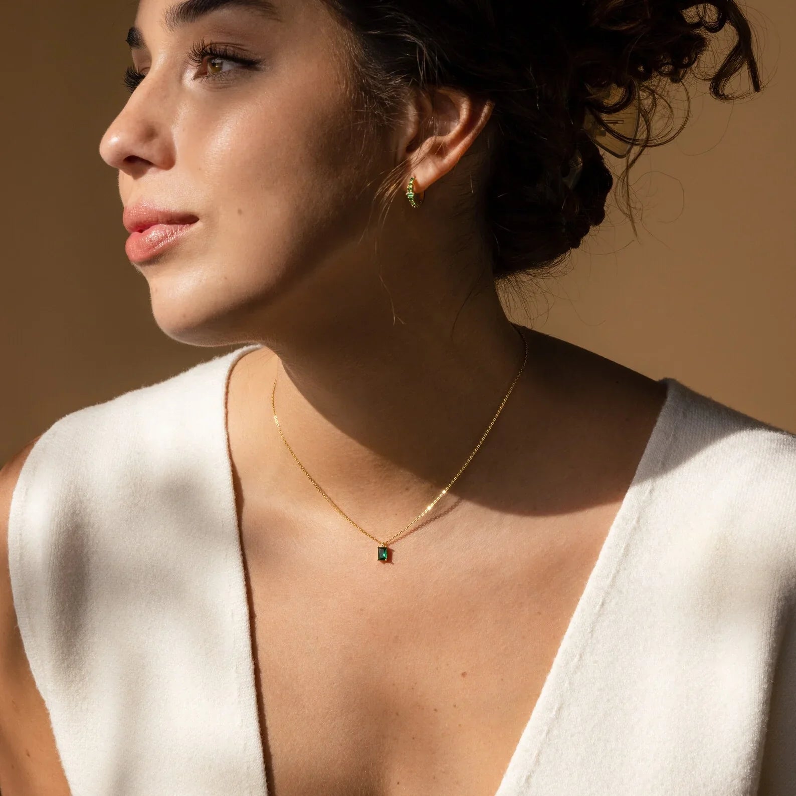 Maira Emerald Necklace - Pure Silver